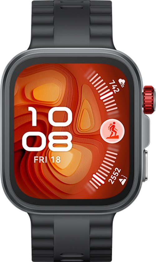 HUAWEI WATCH FIT 4 Pro - Zwart Fluorestomeer horlogeband | Ultra slank design | ECG functie | Geavanceerde sportmodi | Tot 10 dagen batterijduur | Compatibel met iOS & Android