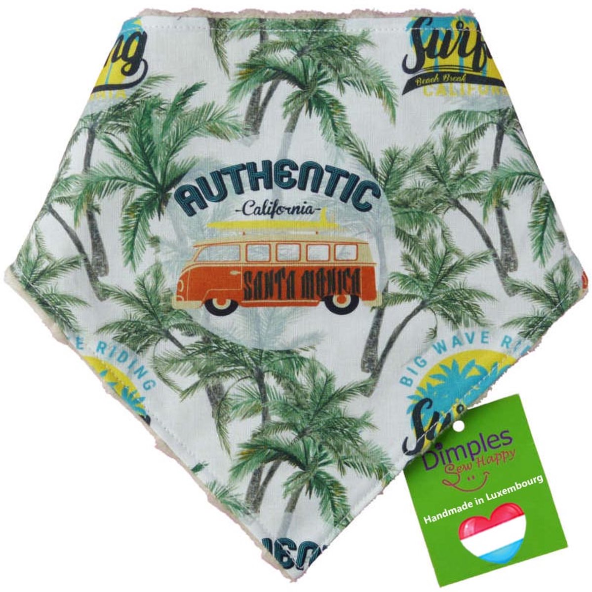Campervan kampeervakantie beige Hondenhalsdoek - DIMPLES 25cm XXXS hondensjaal hondenbandana met comfortabele drukknopen