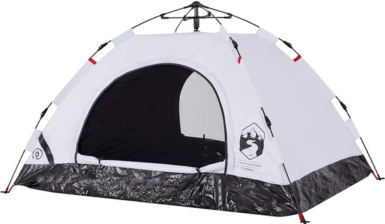 vidaXL - Tent - 2-persoons - snelontgrendeling - verduisterende - stof - wit van Vidaxl — afbeelding 5