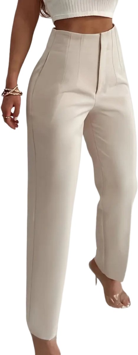 Nivard Pantalon Dames Chino Golfbroek Nette Broek Met Elastische Tailleband Volwassenen Abrikoos