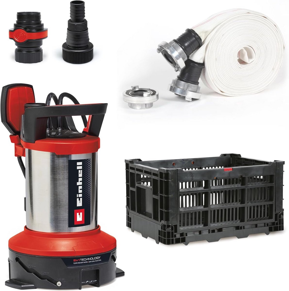 Dompel-/Vuilwaterpomp met Overstromingsset - 750W, 18500l/u, 10m Afvoerslang