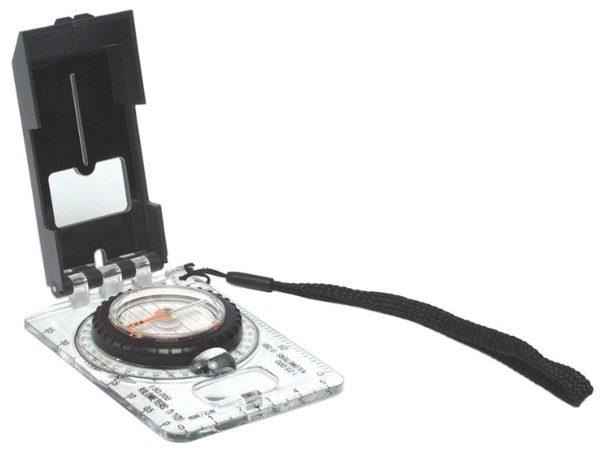 MFH Kaart kompas Expedition transparant plastic behuizing