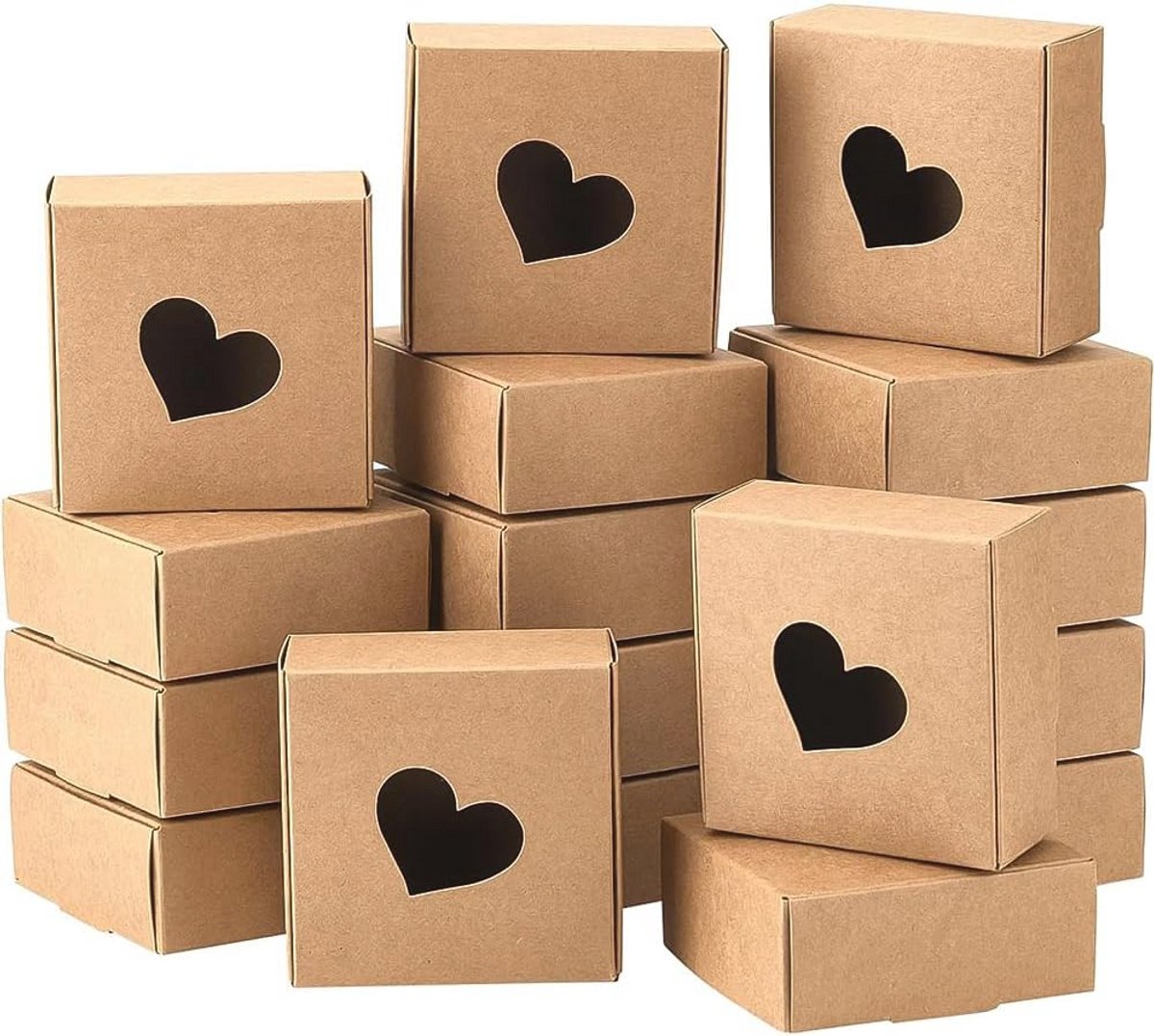 Kraftpapier Dozen met Doorzichtige Ramen - 20 Stuks voor Verpakking en Geschenken