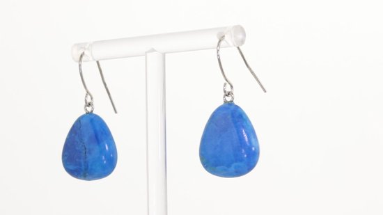 Behave – Boucles d'oreilles femme – Natuursteen bleue – Style bohème
