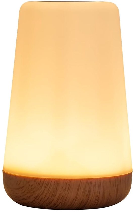 Baby Nachtlampje - Dimbaar Touch Lamp - Oplaadbaar Draagbaar Nachlicht - 13 RGB Kleuren 5 Helderheden - Voor Slaapkamer Kinderkamer Badkamer - Wit - 1 Stuk