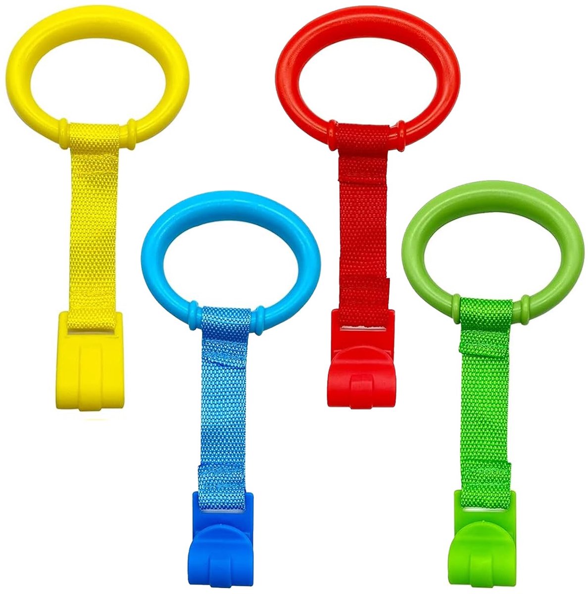 Image of 4 stuks - Trekring voor box - Handgreep voor ledikant - Trekring voor baby's - Staande ring voor ledikant - Ophangring voor ledikant - Veilig en stevig - Geschikt voor baby's en peuters