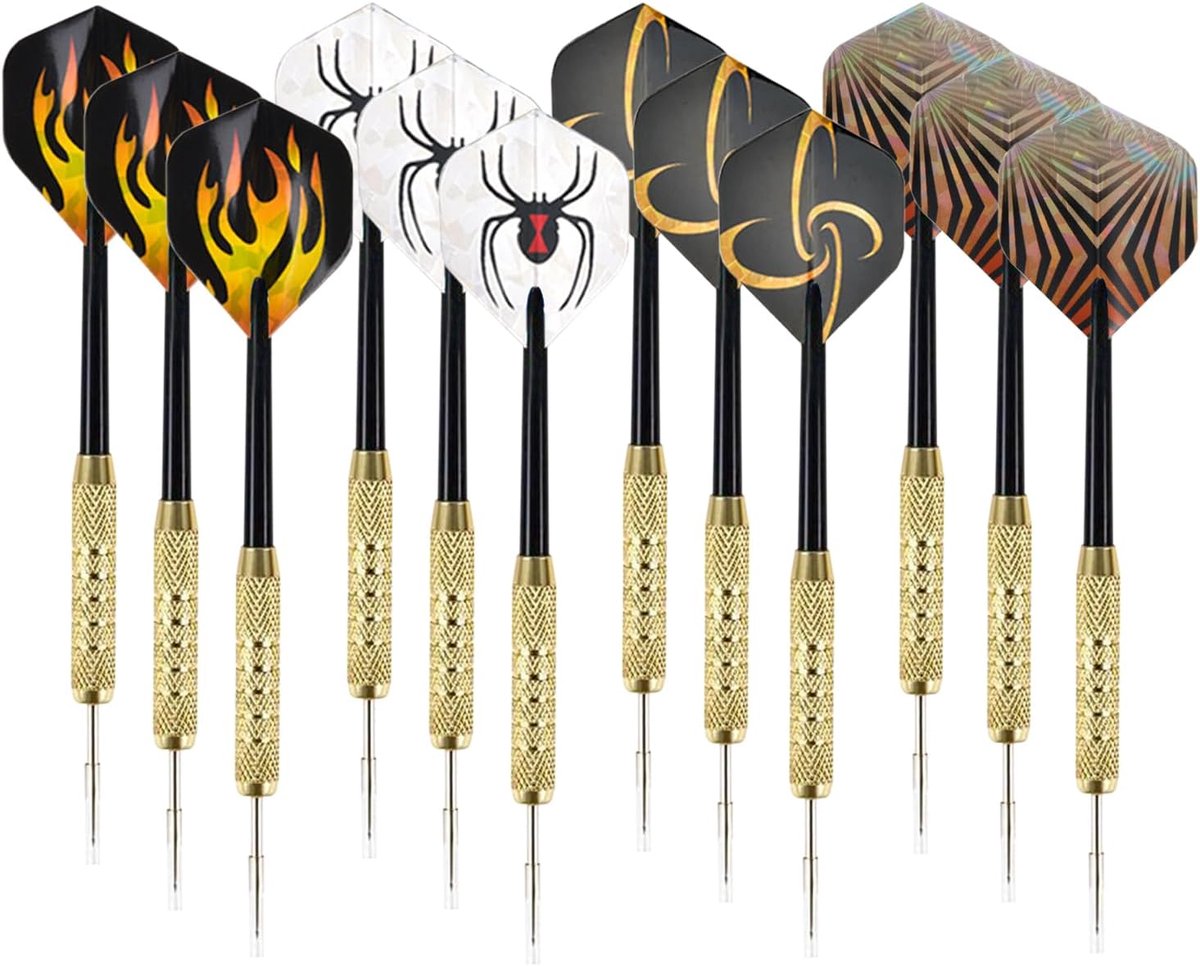 Professionele Dartpijlen - Stalen Punten - 12 Stuks - Geschikt voor Dartspelers
