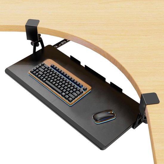 RICOO CZ0500 Toetsenbordhouder Voor Monitorarm – VESA 75x75 En 100x100, Ergonomisch, Tot 2 Kg, Eenvoudige Montage, Zonder Boren