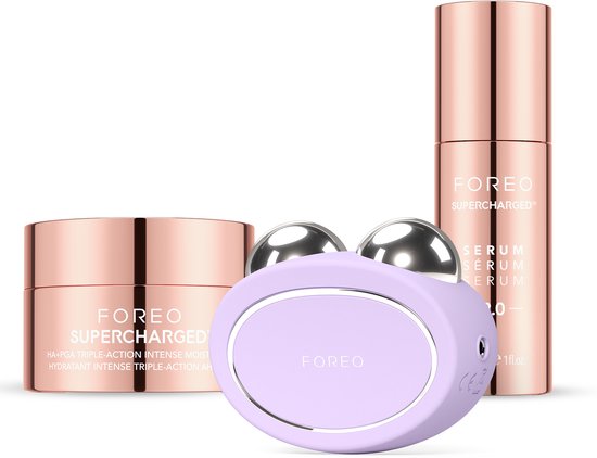 FOREO Total Facelift Bundle - BEAR 2 Advanced Microcurrent Device + SUPERCHARGED Serum 2.0 30 ml + SUPERCHARGED HA+PGA Triple Action Intense Moisturizer 15 ml - Anti-âge - Soins de la peau