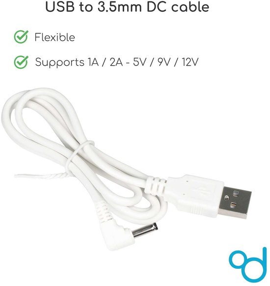 DC 5V Oplaadkabel - USB naar DC Adapter voor Tablets, Cameras, Routers ...