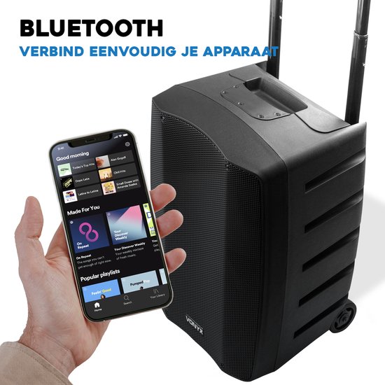 Vonyx VSP200 Portable speaker - Met 2 microfoons, beschermhoes en statief - Bluetooth - 200W van Merkloos — afbeelding 3