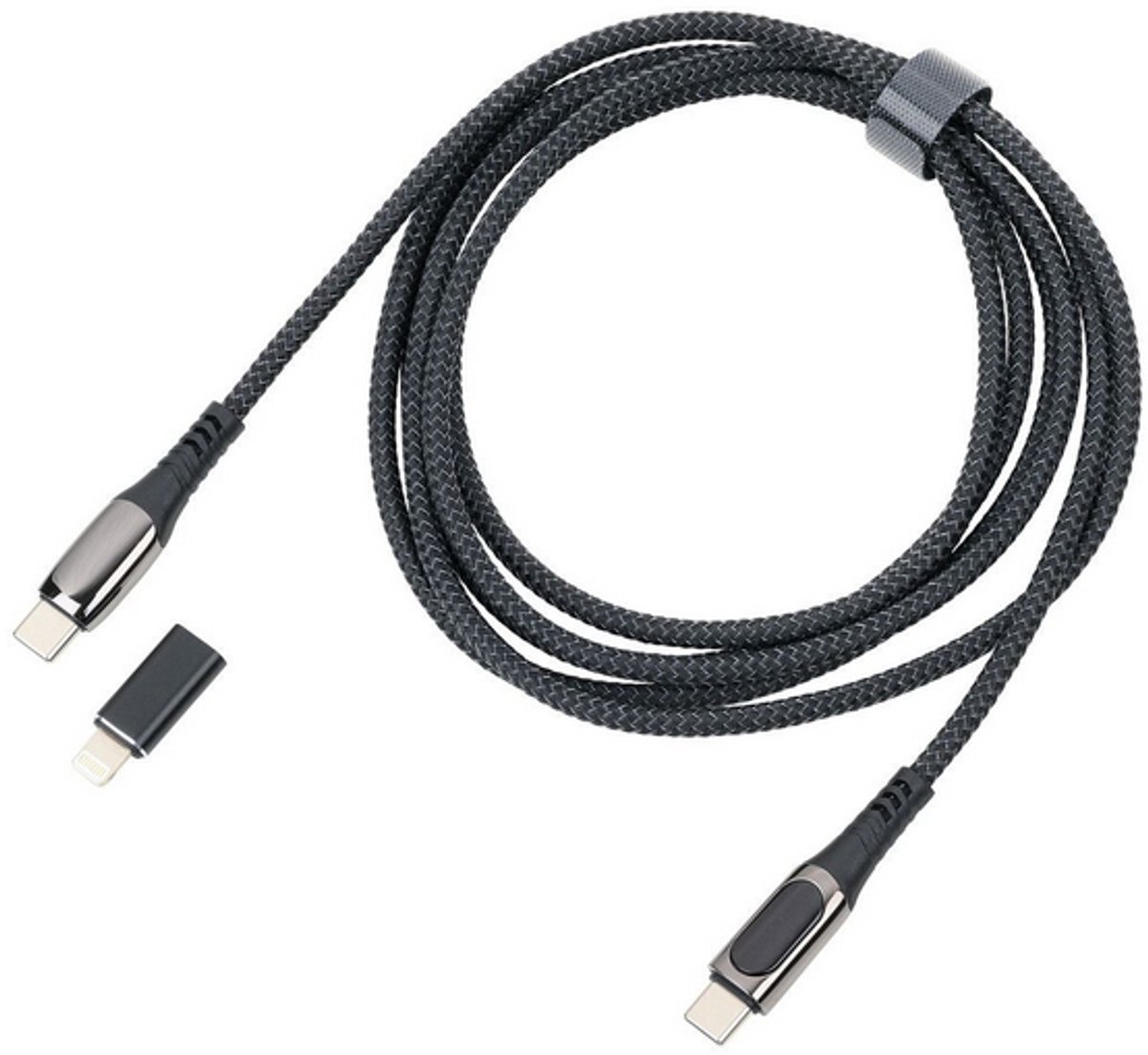 TROIKA CBL20/BK USB-kabel 2 m USB C USB C/Lightning Zwart