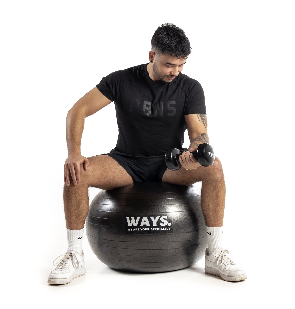 WAYS. Fitness - Dumbbells - 2 x 3 KG - Vinyl - Krachttraining & Home Gym - Zwart – foto 3