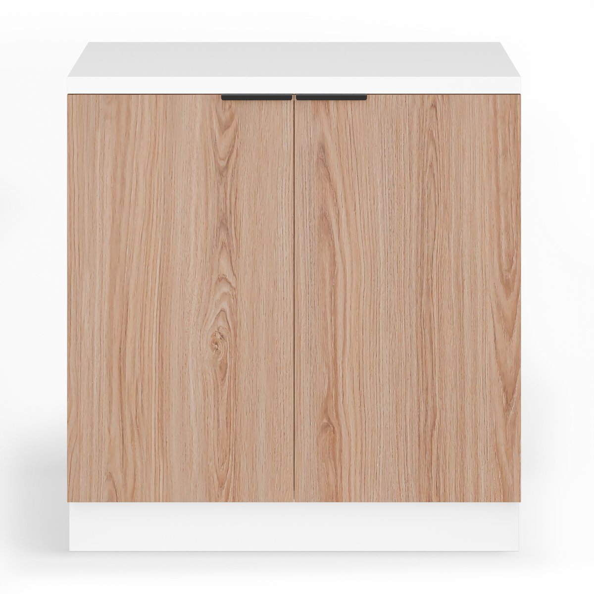 Blumfeldt Keukenkast Met Werkblad – Moderne spoelkast met 30 mm MDF, soft-close scharnieren, verstelbare ABS-poten, melamine coating, wit-eiken
