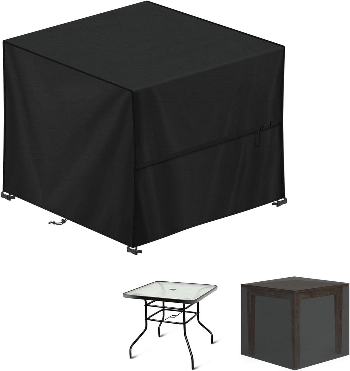 Ibenzoa Duurzame Beschermhoes voor Tuinmeubelen - 80x80x80cm - Waterdicht Oxford Doek Zwart