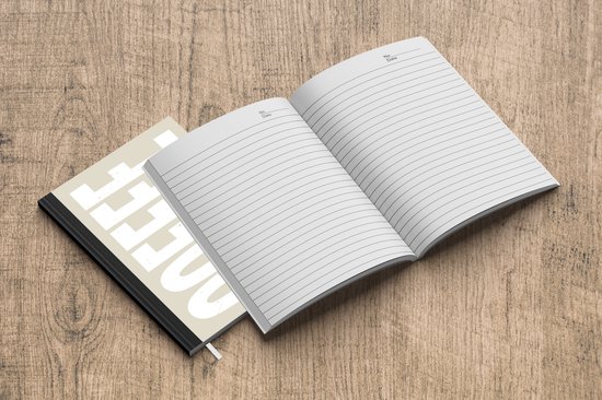 Notitieboek - Schrijfboek - Wit - Koffie - Vintage - Decoratie - Notitieboekje klein - A5 formaat - Schrijfblok