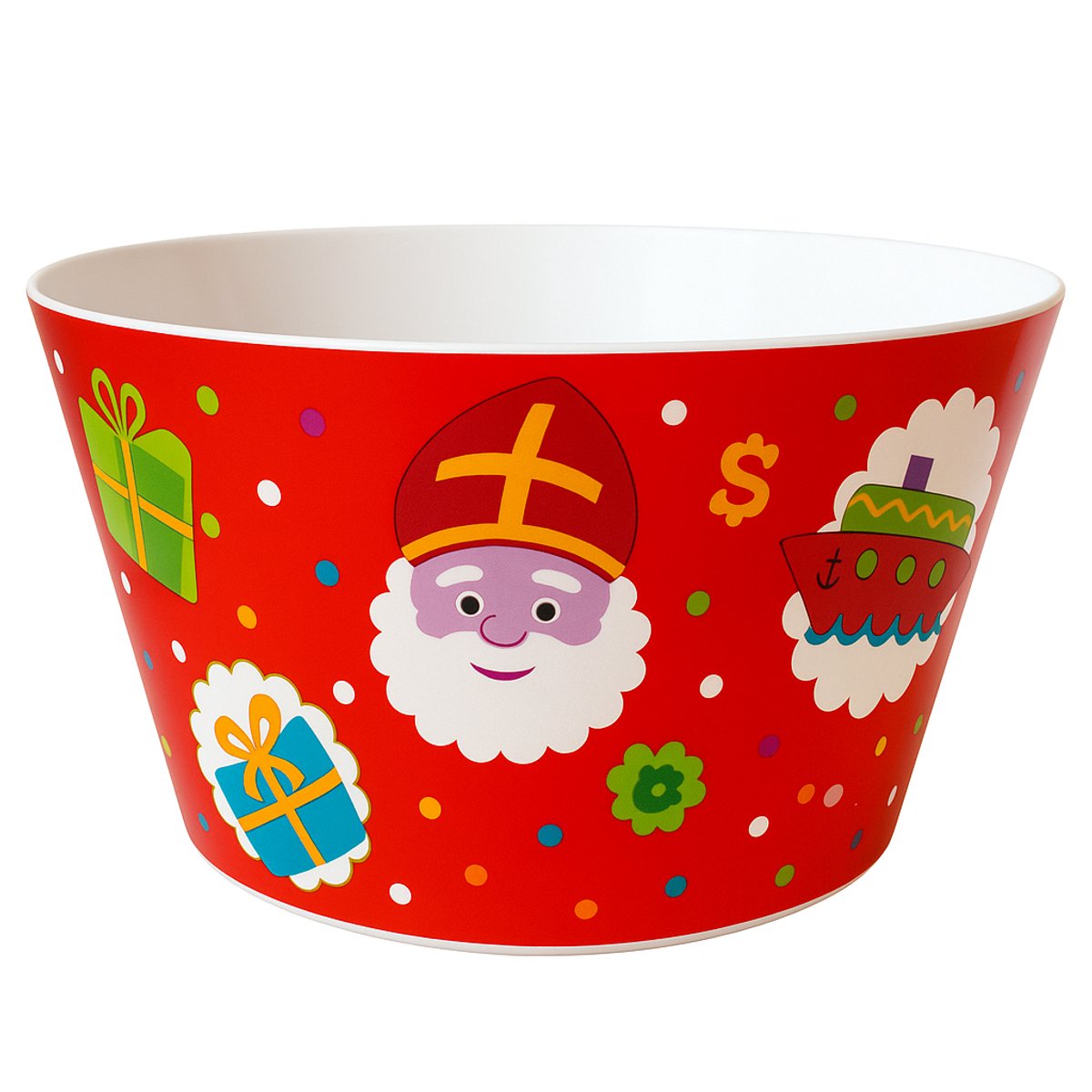 Sinterklaas Kom – Set van 5 Stuks – 15 x 11 x 7 cm – 750 ml – Kunststof – Feestelijke Kommen