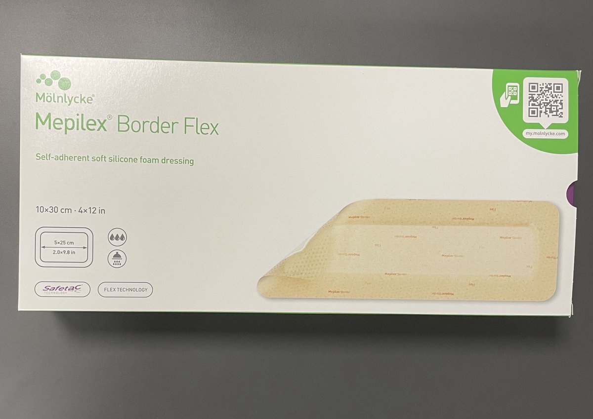 Molnlycke - Mepilex Border Flex - 10,0 cm x 30,0 cm - 10 stuks per doos