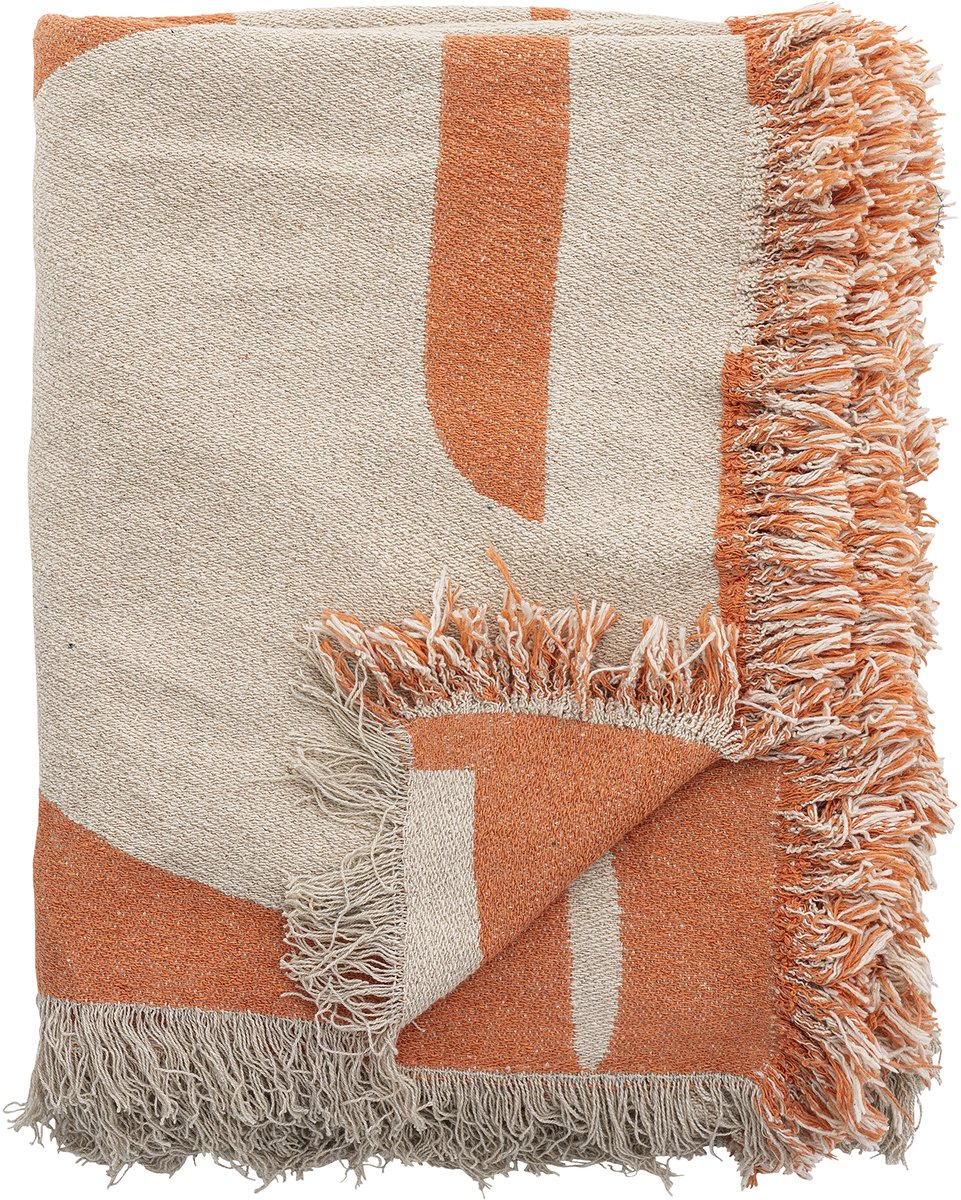 Caya Plaid - Oranje - Gerecycleerd Katoen