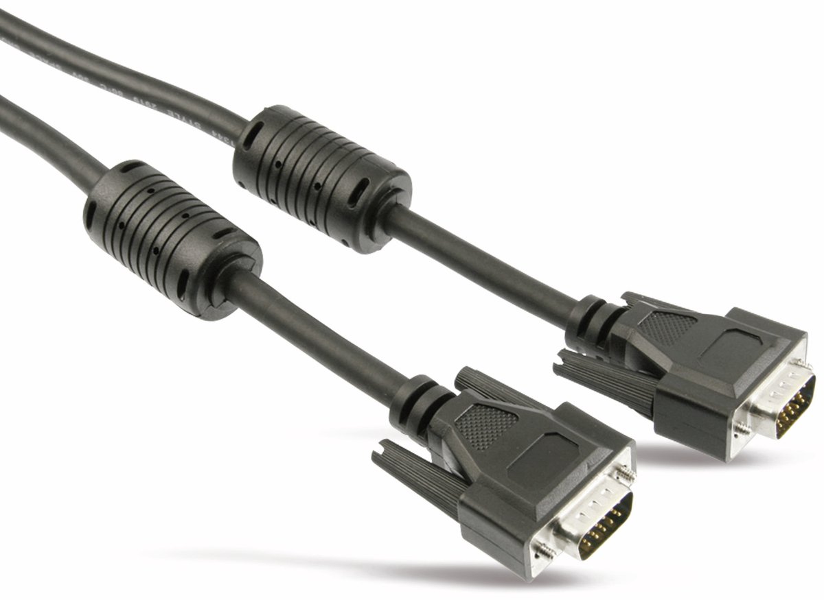 Premium VGA monitor kabel met ferriet kernen - CCS aders / zwart - 3 meter