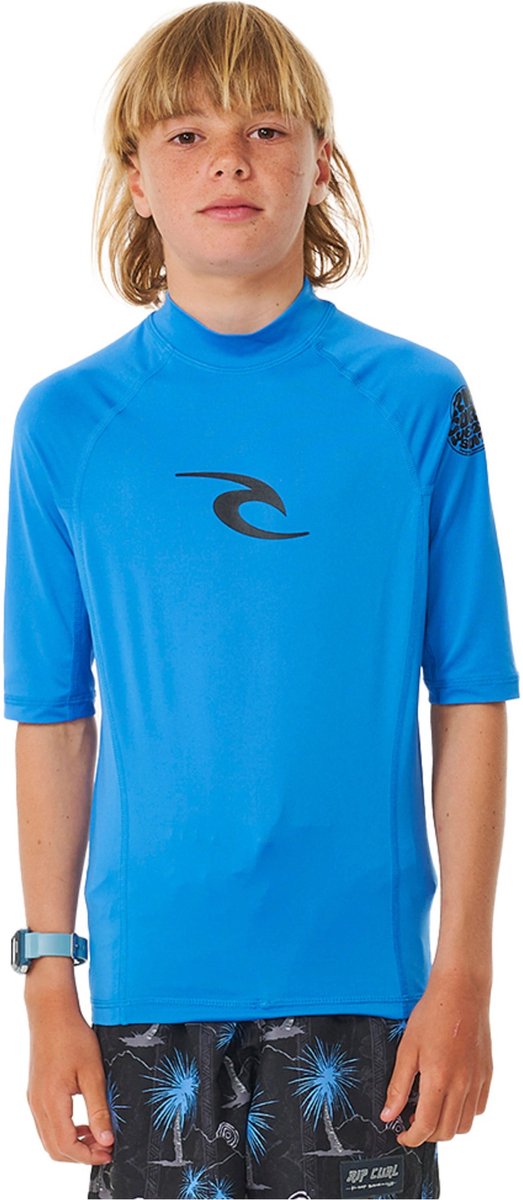 2025 Rip Curl Jongens Brand Wave Short Sleeve Lycra Vest - Blue