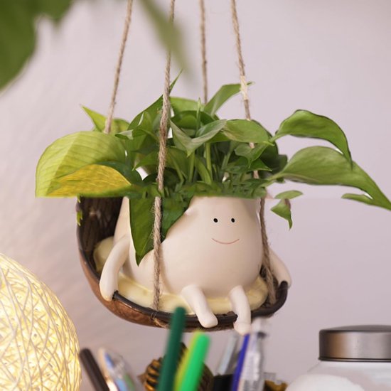 Bloempot in de vorm van een kat, vetplantenpot, keramische mini