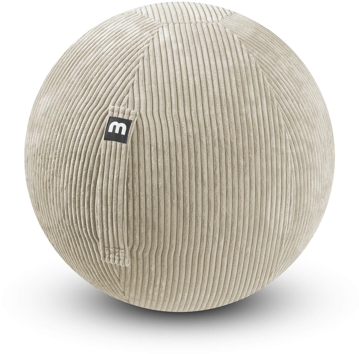 mokebo koord Zitbal ergonomisch 'Der Runde', Bureaustoel alternatief, Gymnastics Ball gemaakt van Stof, Pezziball, Yogabal met Pomp in beige naturel