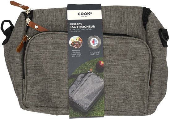 Cook Concept Koeltas - voor lunchpakket of drankjes - 7 liter - 26 x 12 x 21 cm - Draagband - Grijs - Picknick tas van Cook Concept — afbeelding 5