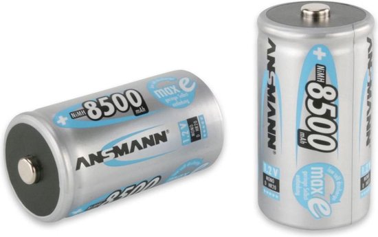 Ansmann MaxE Batterij NiMH Mono 8500 mAh duits LR20 - D oplaadbare  batterijen - 2 stuks | bol.com