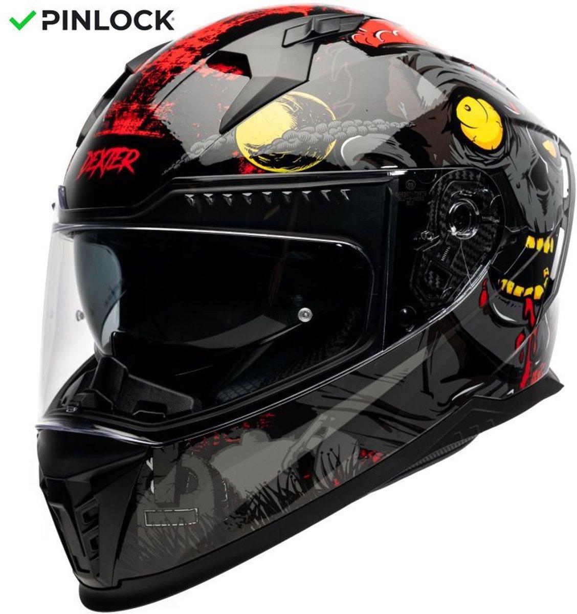 Motor Integraal Helm EROS NEGAN Zwart/grijs glanzend L van MOTOBLOUZ