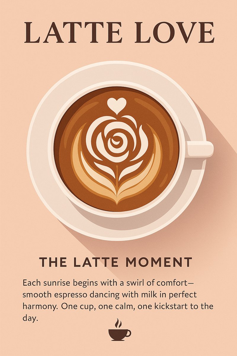 Latte Love Poster Ingelijst– Koffie Wanddecoratie met Latte Art – 30 x 40cm – Inclusief Zwarte Lijst - A3