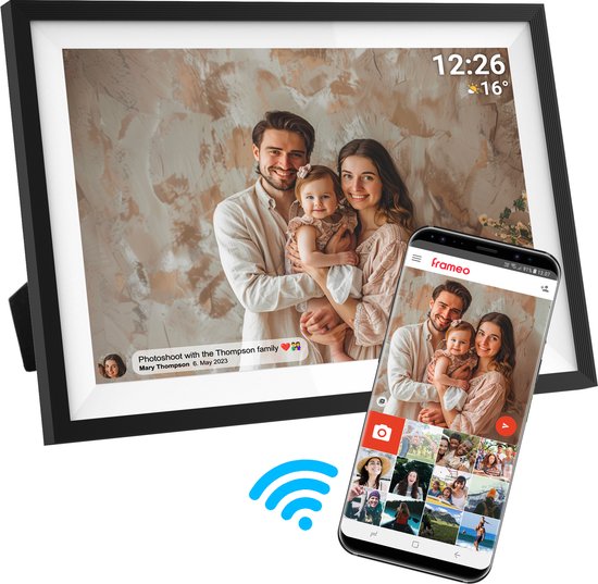 Denver Digitale Fotolijst 15.6 inch – XL – Full HD – Frameo App – Fotokader – Digitale kalender – WiFi – 16GB – IPS Touchscreen – PFF1516