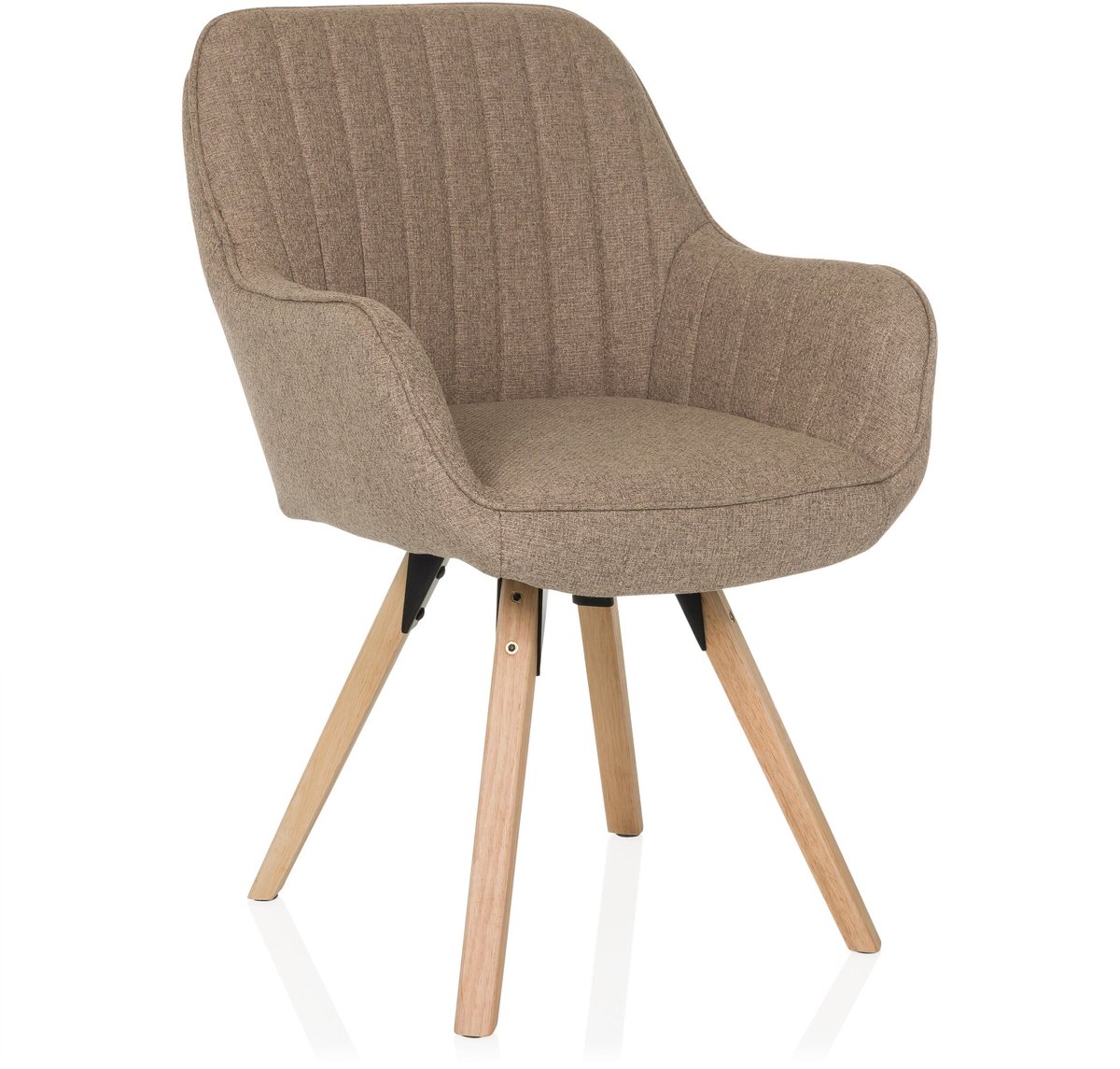 hjh LIVING Bezoekersstoel / Eetkamerstoel SCANDI SOFT stof beige hjh LIVING