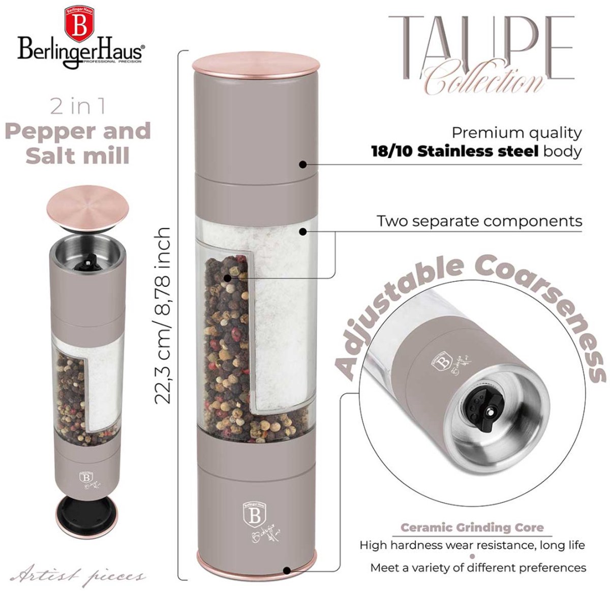 PEPER- EN ZOUTMOLEN BERLINGER HAUS BH-8579 TAUPE