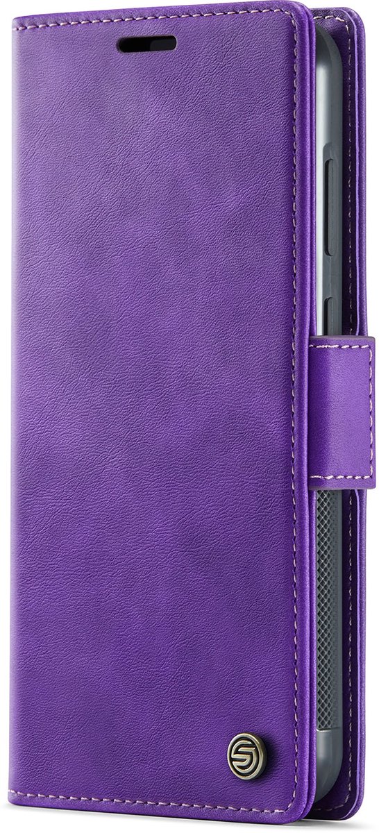 Luxe PU-leer 2-in-1 Wallet Bookcase Hoesje geschikt voor Samsung Galaxy A16 5G met 3 Kaarthouders en Magnetische Afneembare Backcover – Paars