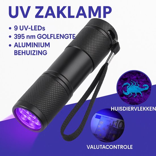 365 nm Lampe UV Torche, 20W Rechargeable UV Lampe, Lampe de Poche à