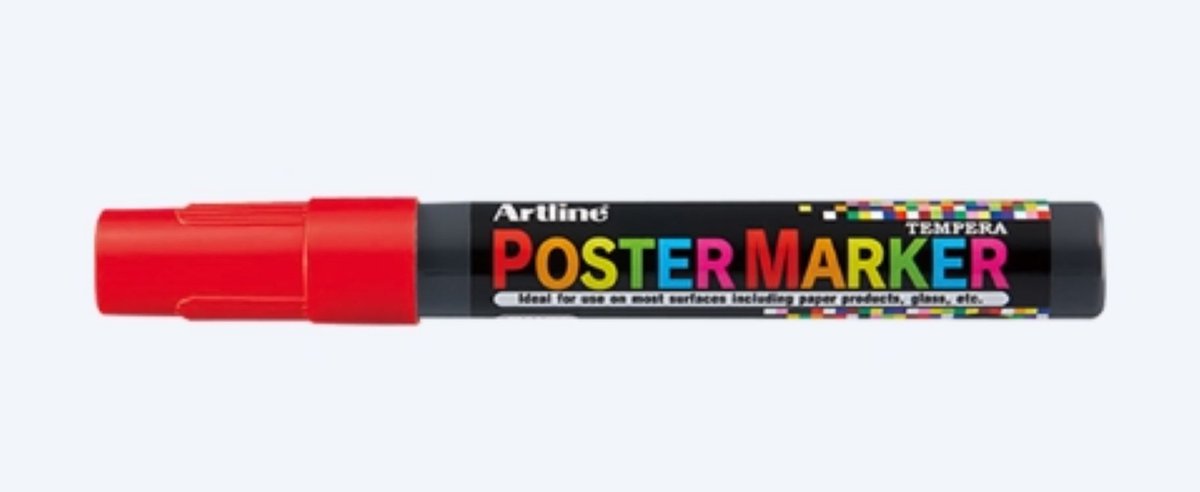 Artline - Poster Marker Tempera 4 mm - rood
