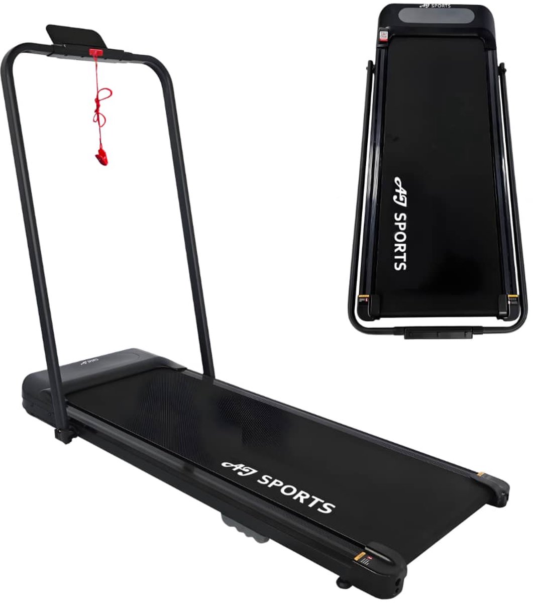 Afbeelding van AJ-Sports Loopband - Hardloopband - Walking pad - Wandelband - Treadmill - 0-12 km/u - Extra Krachtige 2.0 PK Motor - Inklapbaar - Hartslagfunctie - 12 Programma's - 99% Voorgemonteerd - De perfecte Loopband voor onder het Bureau - Fitness - Hyrox