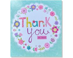 Bedankt Wenskaart - Thank You - 12x11cm - gevouwen kaart Inclusief envelop
