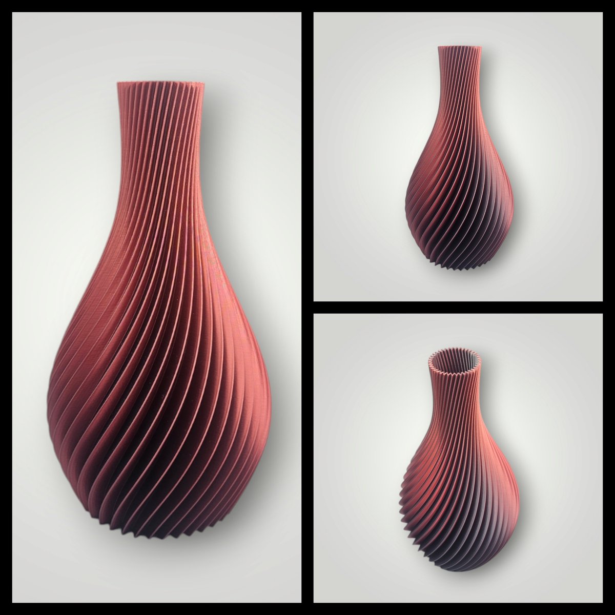 Vaas Pyriet voor droogbloemen en zijdebloemen zwart/rood handgemaakt trendy unieke vaas voor interieur decoratie