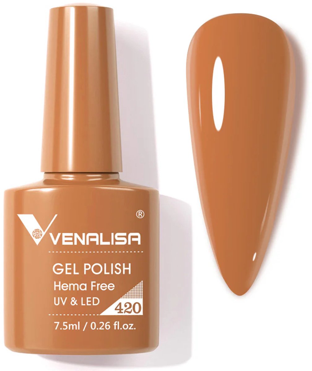 Venalisa UV Gellak Bruin - 7.5 ml - Bruine Gellak - Gellac Bruin - Gellak Kleuren - Venalisa Gellak - Gellak Nagellak
