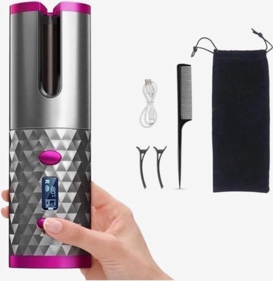 Draadloos Krulapparaat met LCD - Keramische Coating - - Draadloos - €33,95