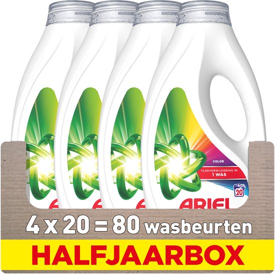 Ariel Vloeibaar Wasmiddel Kleur - 4 x 20 Wasbeurten