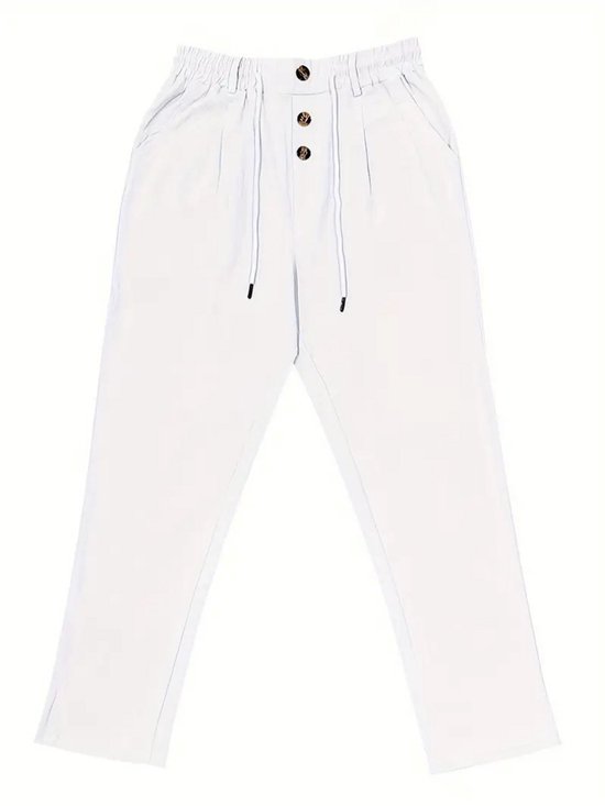 FEOYA Linnen herenbroek, lichte zomerbroek, casual yoga-strandbroek met losse pasvorm en trekkoord, baggy broek met elastische tailleband, donkergrijs, XXL