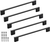 SOTECH set van 5 meubelgrepen BLACKLINE XII BA 192 mm zwart mat aluminium (lengte 224 mm, breedte 9 mm, hoogte 28 mm) design vitrinegrepen