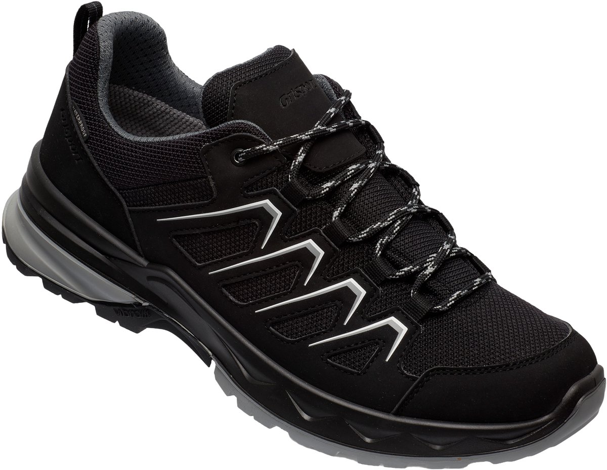 Grisport Wega Low Wandelschoen Heren leren lage wandelschoenen Zwart