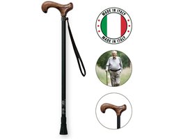 MQ Wandelstok Verstelbaar 55-94 cm voor volwassen en senioren - Zwart - Inschuifbaar met ergonomisch handvat - Met antislip voet voor extra veiligheid en stabiliteit - Ultralicht materiaal met ondersteuning tot 110kg