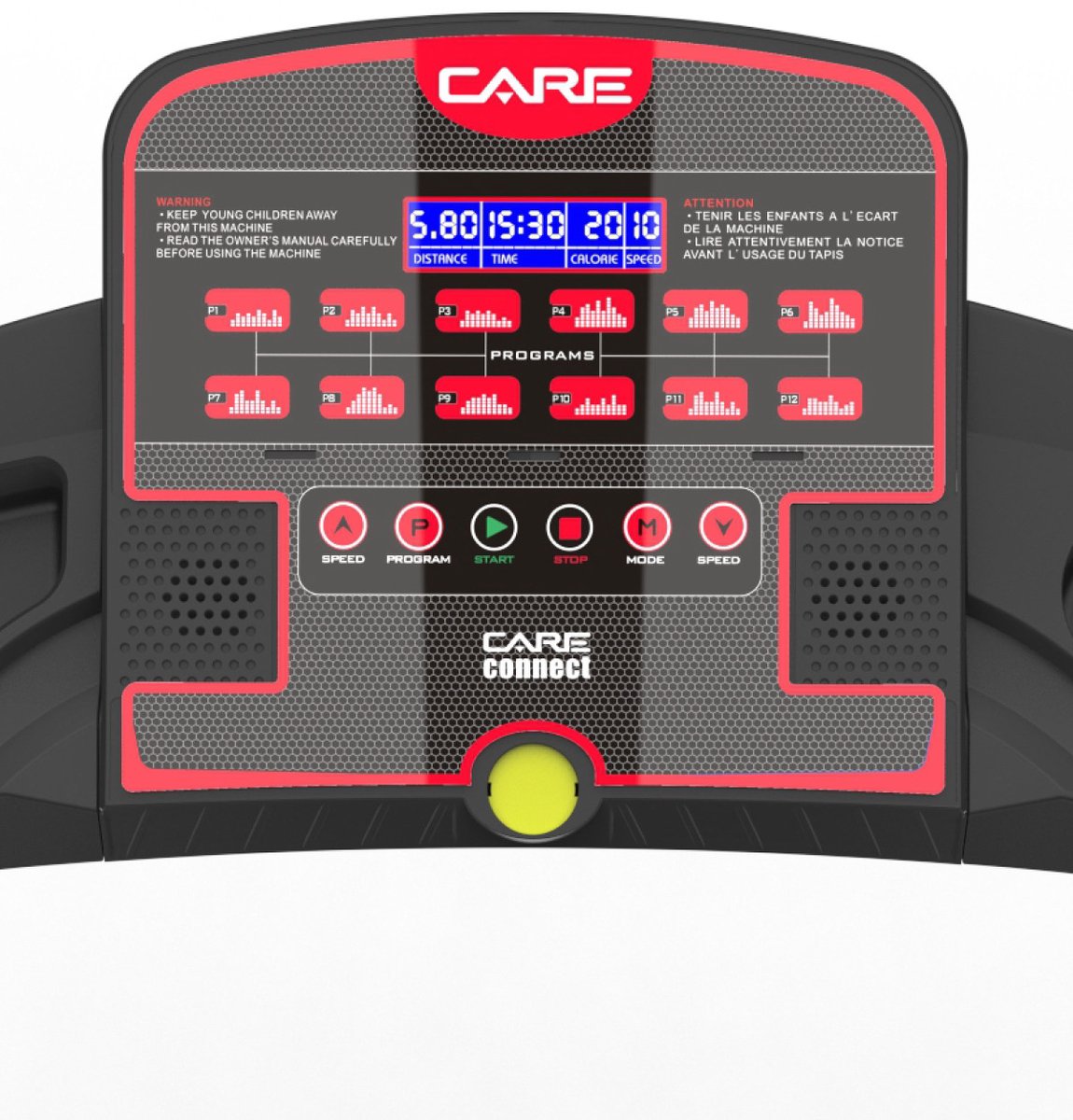 CARE CT-735-2 - Connected en opvouwbare loopband - Maximale snelheid 14 km/u - 12 programma’s - Handmatige helling met 3 niveaus - Voor thuisgebruik - Rood thumbnail 8