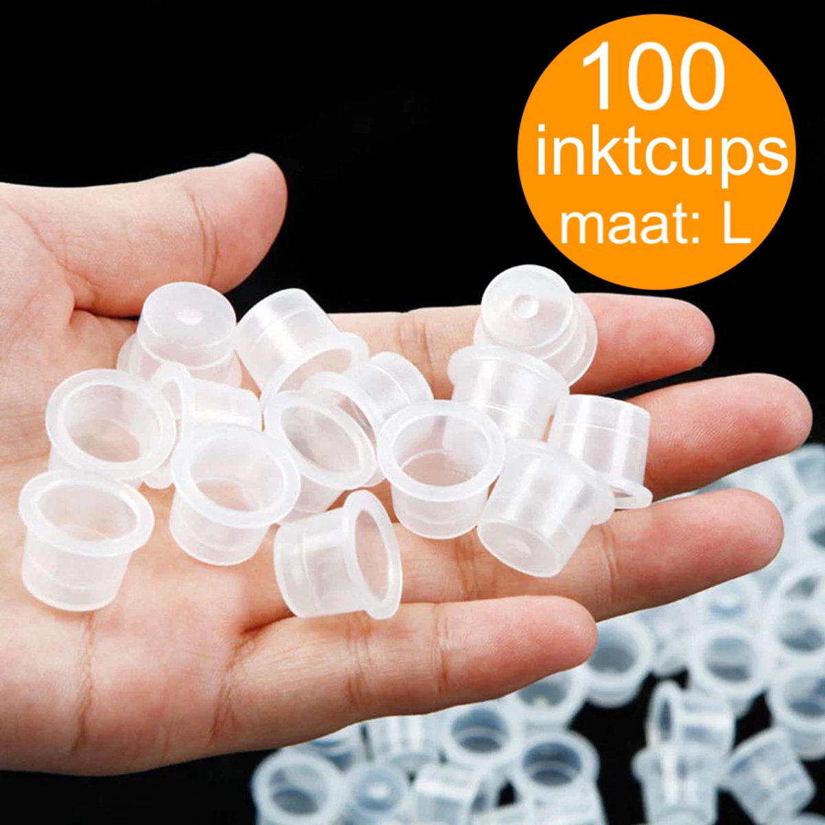 Tattoo inkt cups size L - 100 stuks -inkt cups - Wegwerp - Plastic - Tattoo - PMU Pigment Houder Accessoire | Size L