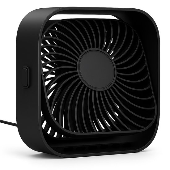 Twenty4seven® mini tafelventilator – oplaadbaar – zwart – 3 standen